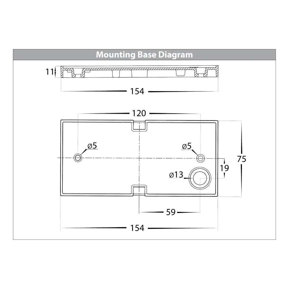 Mia Rectangle Wall Mounted Light Poly Powder Coated Black