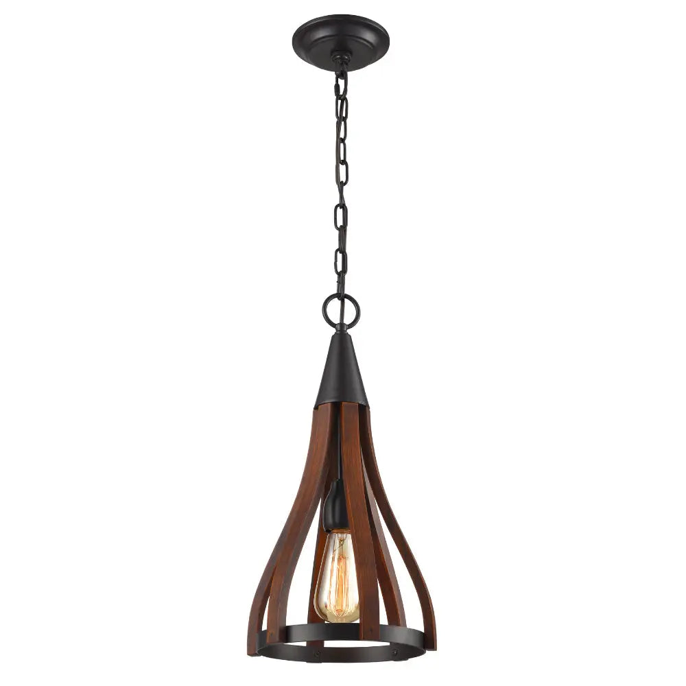 KHALEESI: Oak Dark Red Wood Pendant Lights