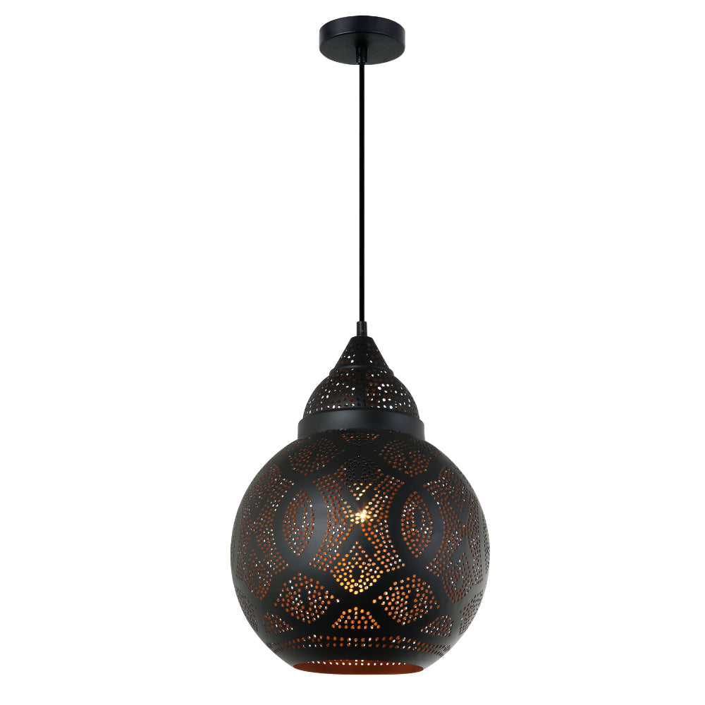 MARRAKESH: Black Shade with Gold Interior Pendant Lights