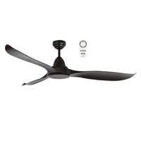 Wave 52" DC Ceiling Fan Matt Black No Light