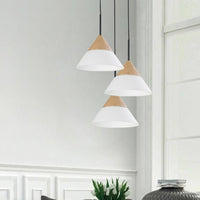 FINN: Blonde Wood & Opal Glass Pendant Lights