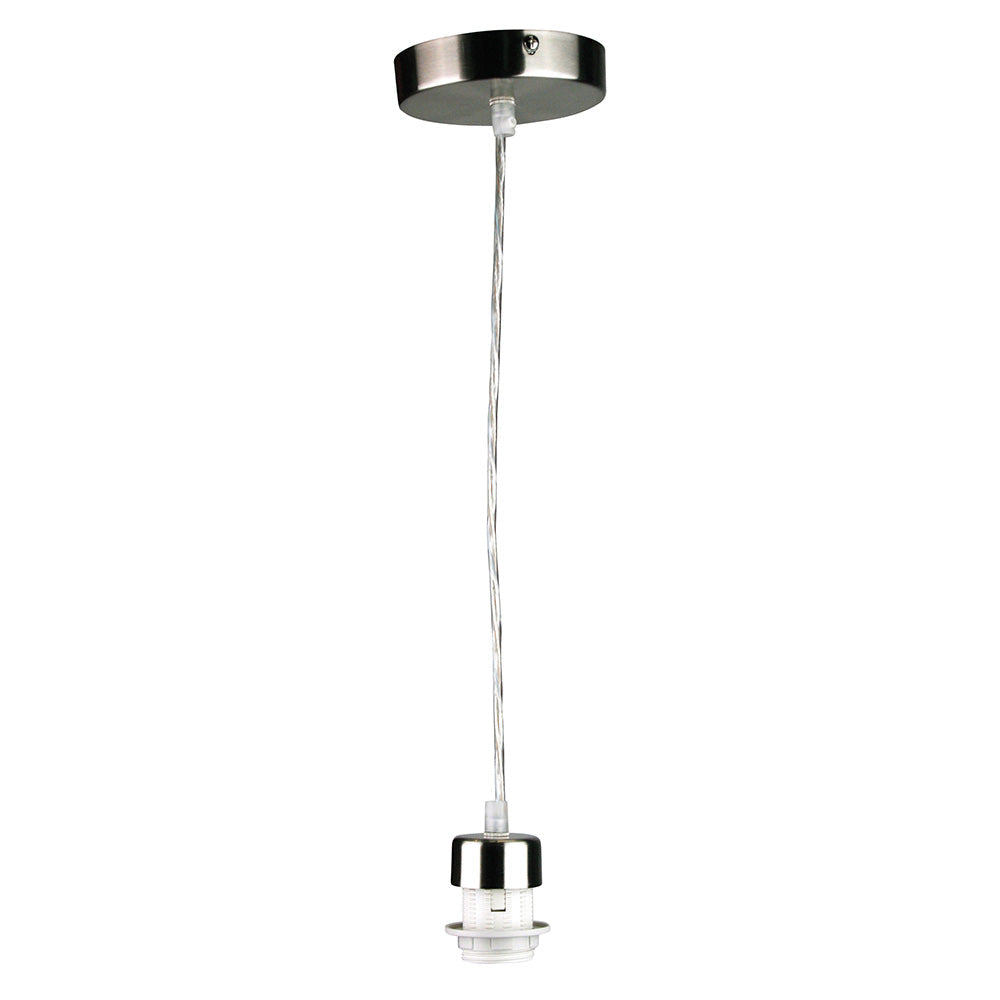 Parti Cord Suspension Brushed Chrome & Clear Cable