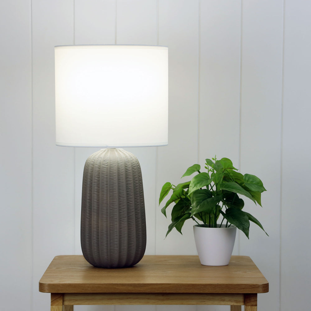 Large Taupe Ceramic Lamp