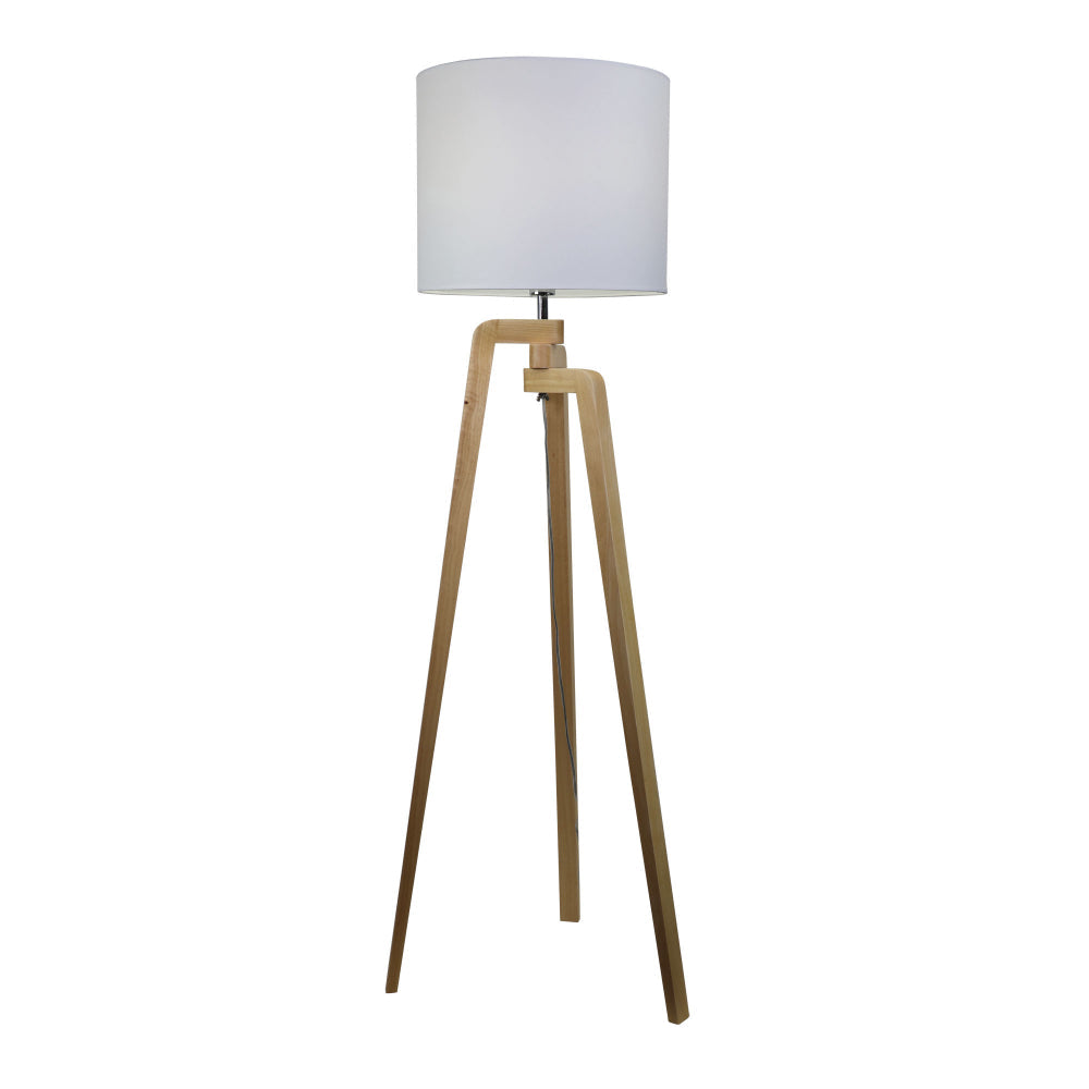 Tripod floor online lamp white shade