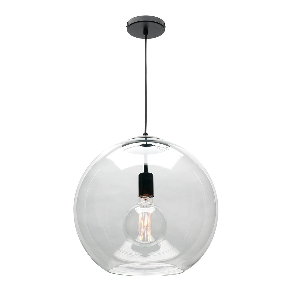 Orpheus Clear Glass Pendant Large Black