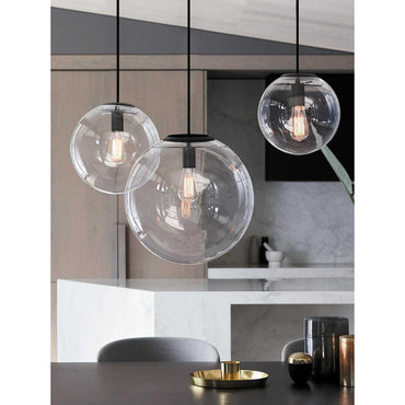 Orpheus Clear Glass Pendant Large Black