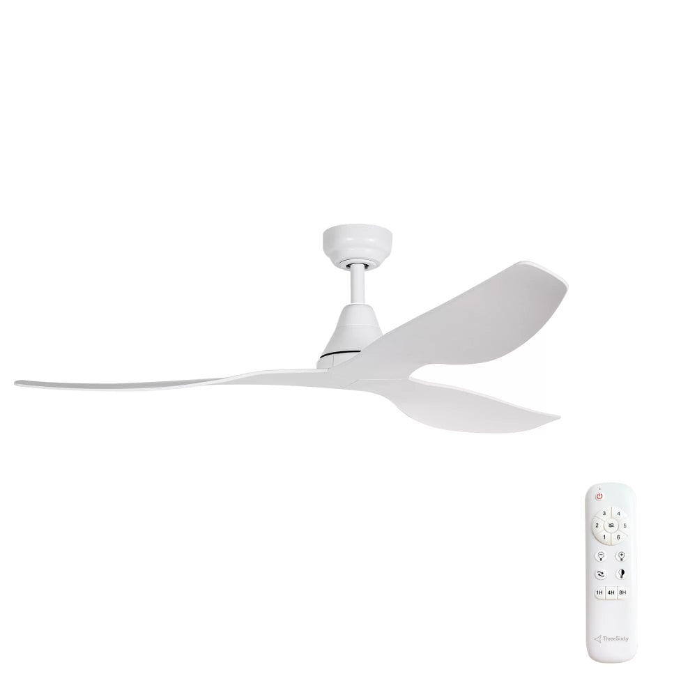 Simplicity 52″ (132cm) White 3 Blade DC Ceiling Fan & Remote Control