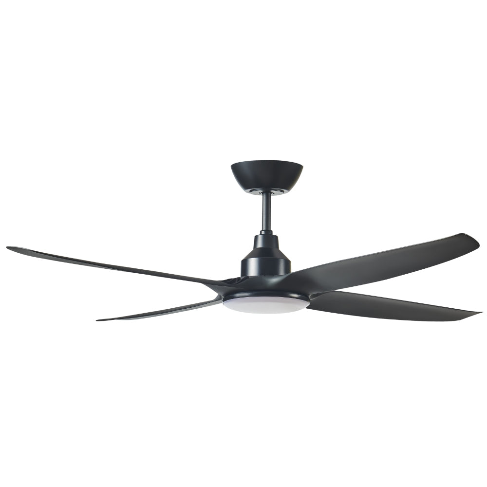 Skyfan DC 4 Blade Ceiling Fan With Light - 56" Black