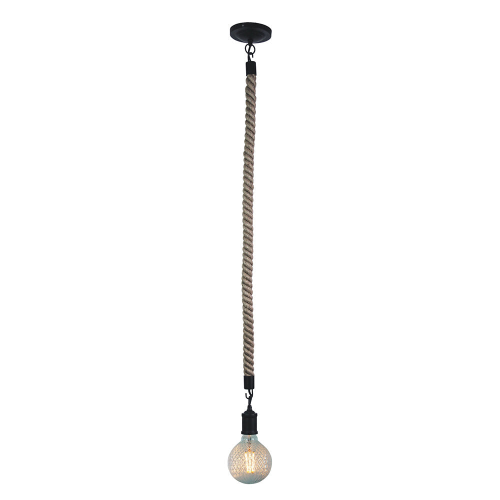 Rope 1 Light Pendant 12mm Suspension Black