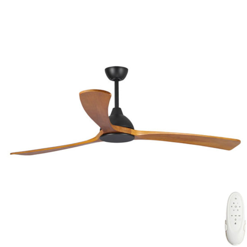 Sanctuary DC Ceiling Fan 7″ – Black with Teak Timber Blades