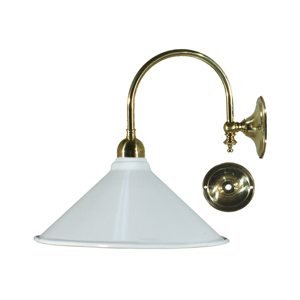 Luke 1 Light Wall Light - Polished Brass With 25mm Edward White Shade