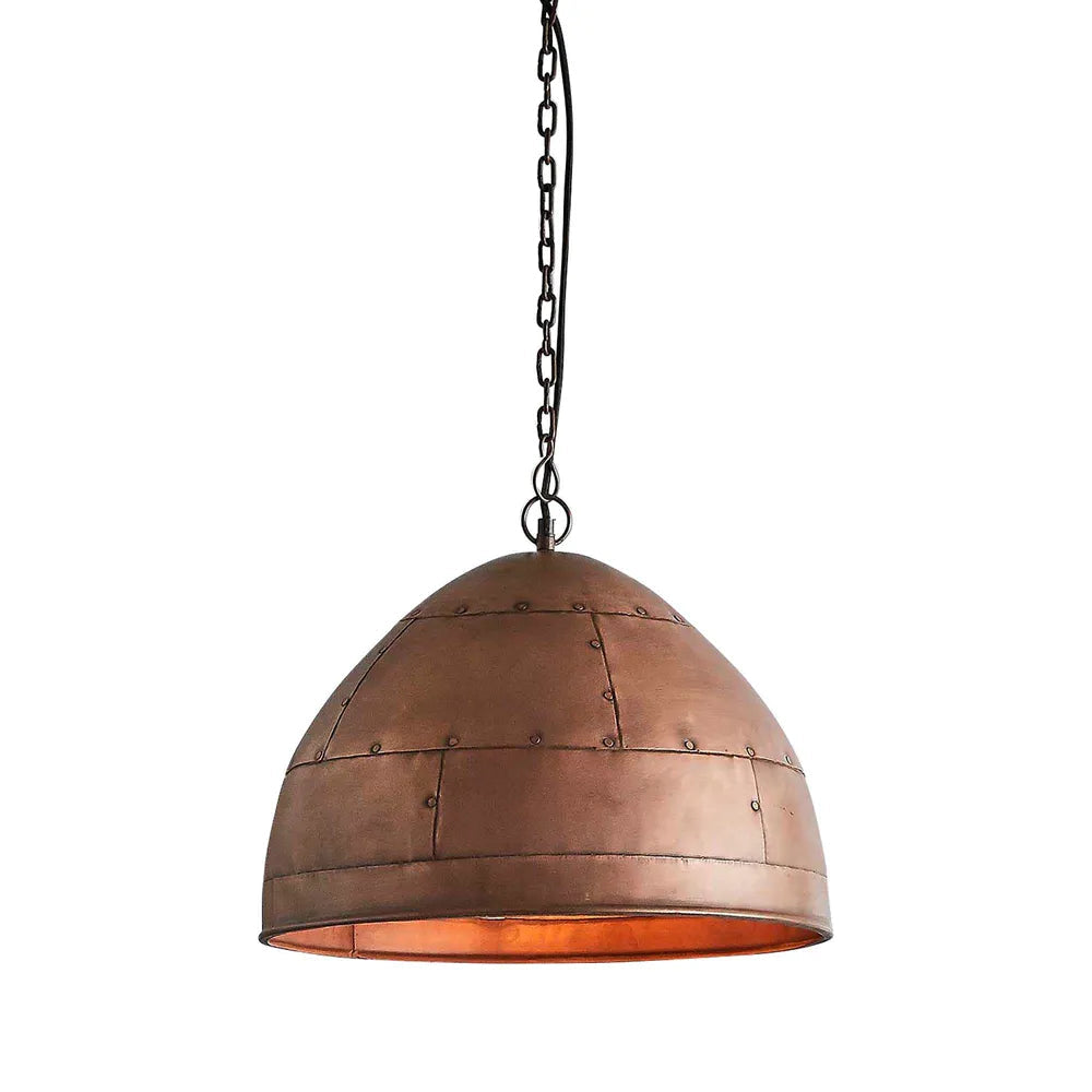 P51 Small Copper Riveted Dome Pendant