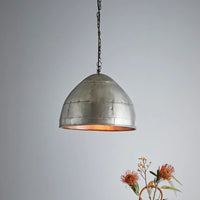 P51 Small Zinc Iron Riveted Dome Pendant